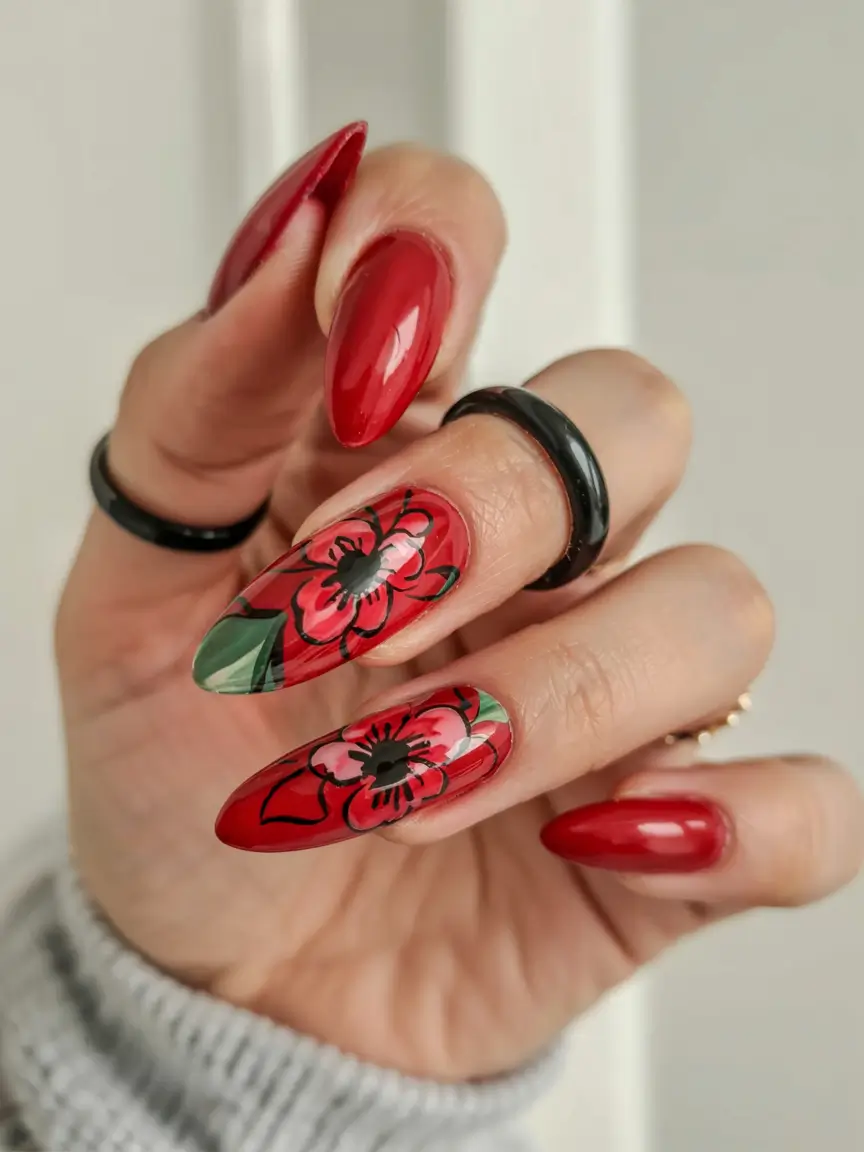 Elegant Red Spring Nails Ideas 2026: Chic Almond, French Tip, Cherry & Short Designs for the Season